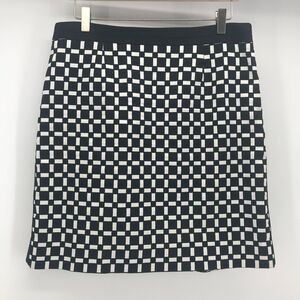 White House Black Market Black and White Checker Mini Skirt